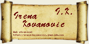 Irena Kovanović vizit kartica